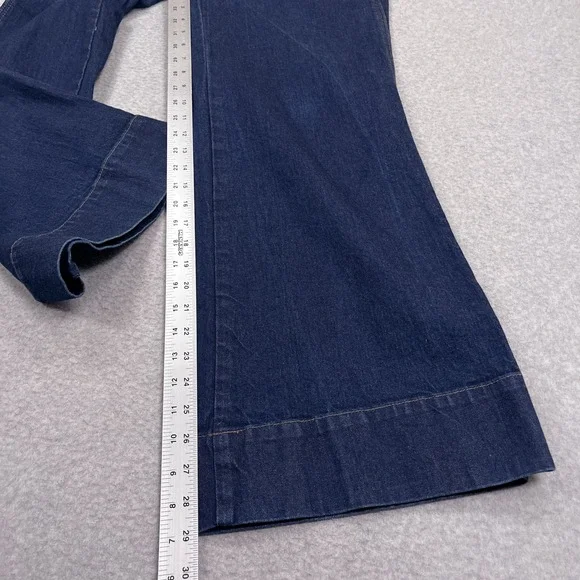 J.Crew Sailor Button Wide Leg Trouser Jeans Womens 27P (30x29) Dark Blue Denim - Picture 5 of 13